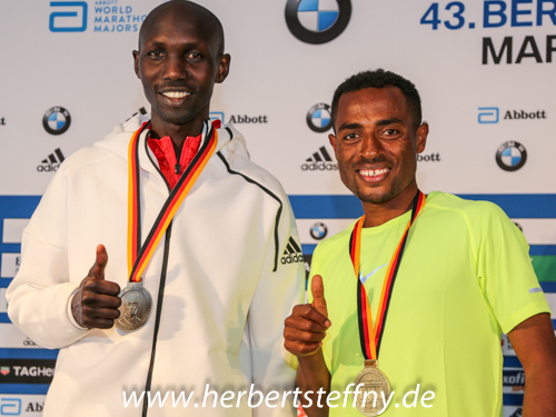 Wilson Kipsang und Kenenisa Bekele in Berlin 2016